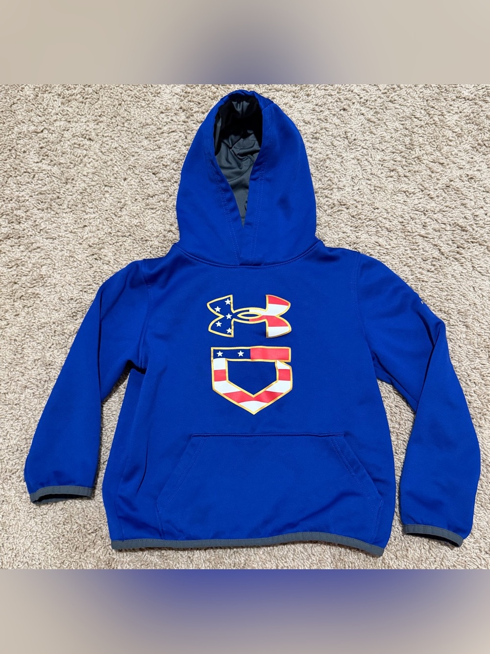 Under Armour Youth Boys Hoodie Size Youth Small Loose Fit Freedom Flag Logo